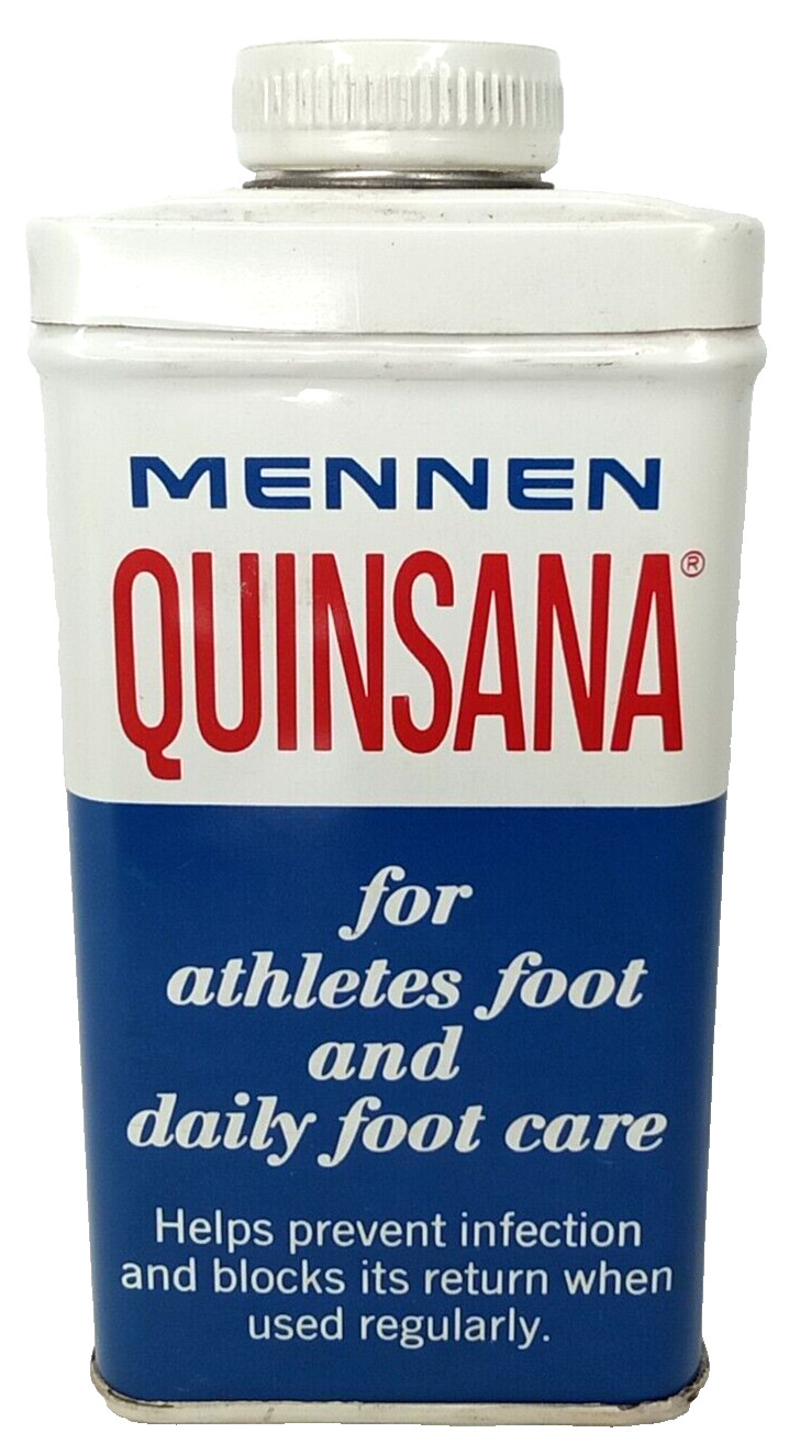 Antique 1940s Advertising Tin Mennen Quinsana Foot Care Morristown New Jersey