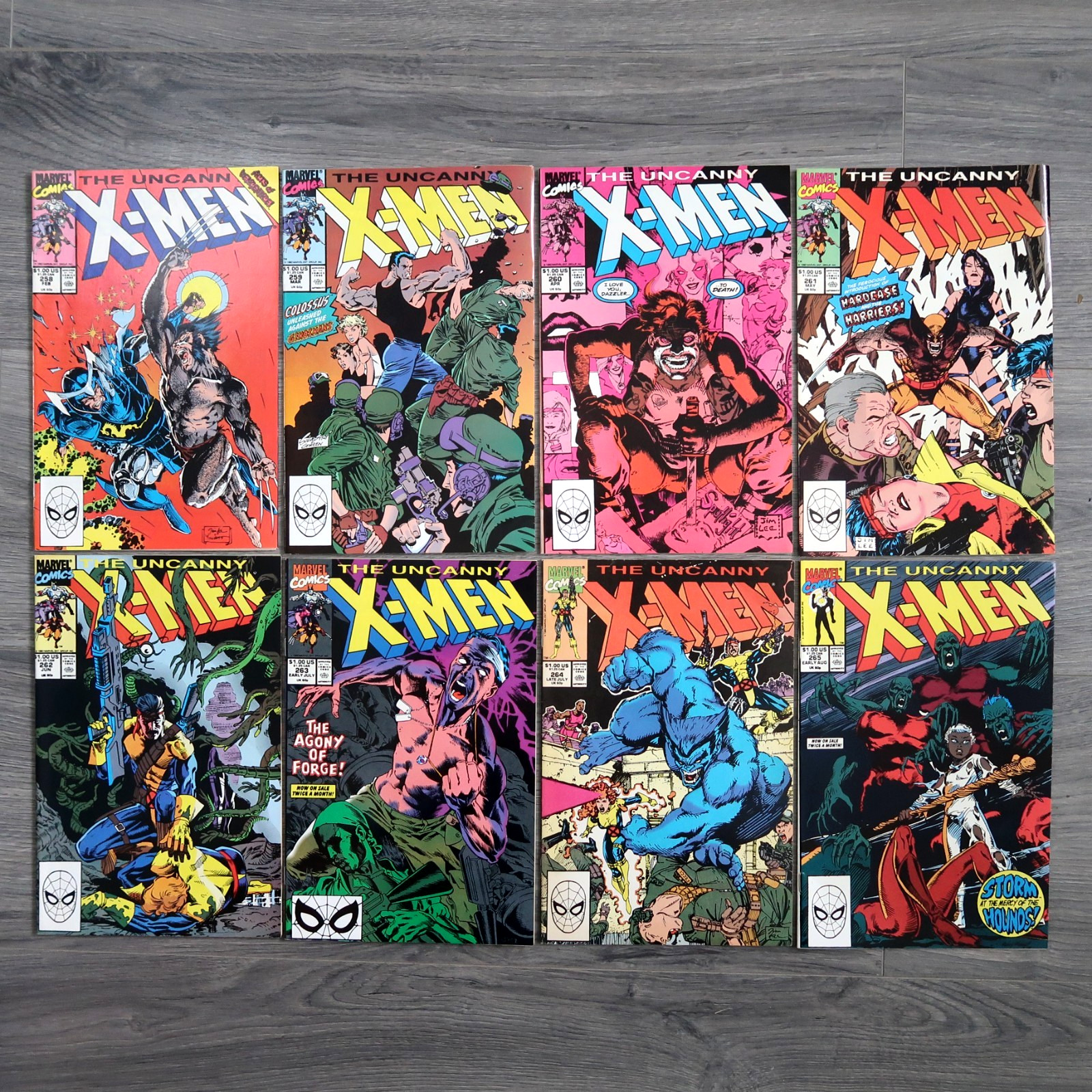 Uncanny X-Men Lot 258 259 260 261 262 263 264 265 Jim Lee Run HIGH GRADE