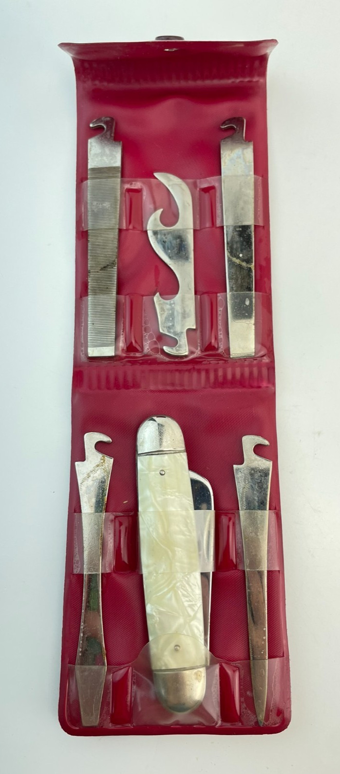 Vintage Imperial Pocket Knife Set w/ 5 Removable Tool Blades & Case COMPLETE EUC