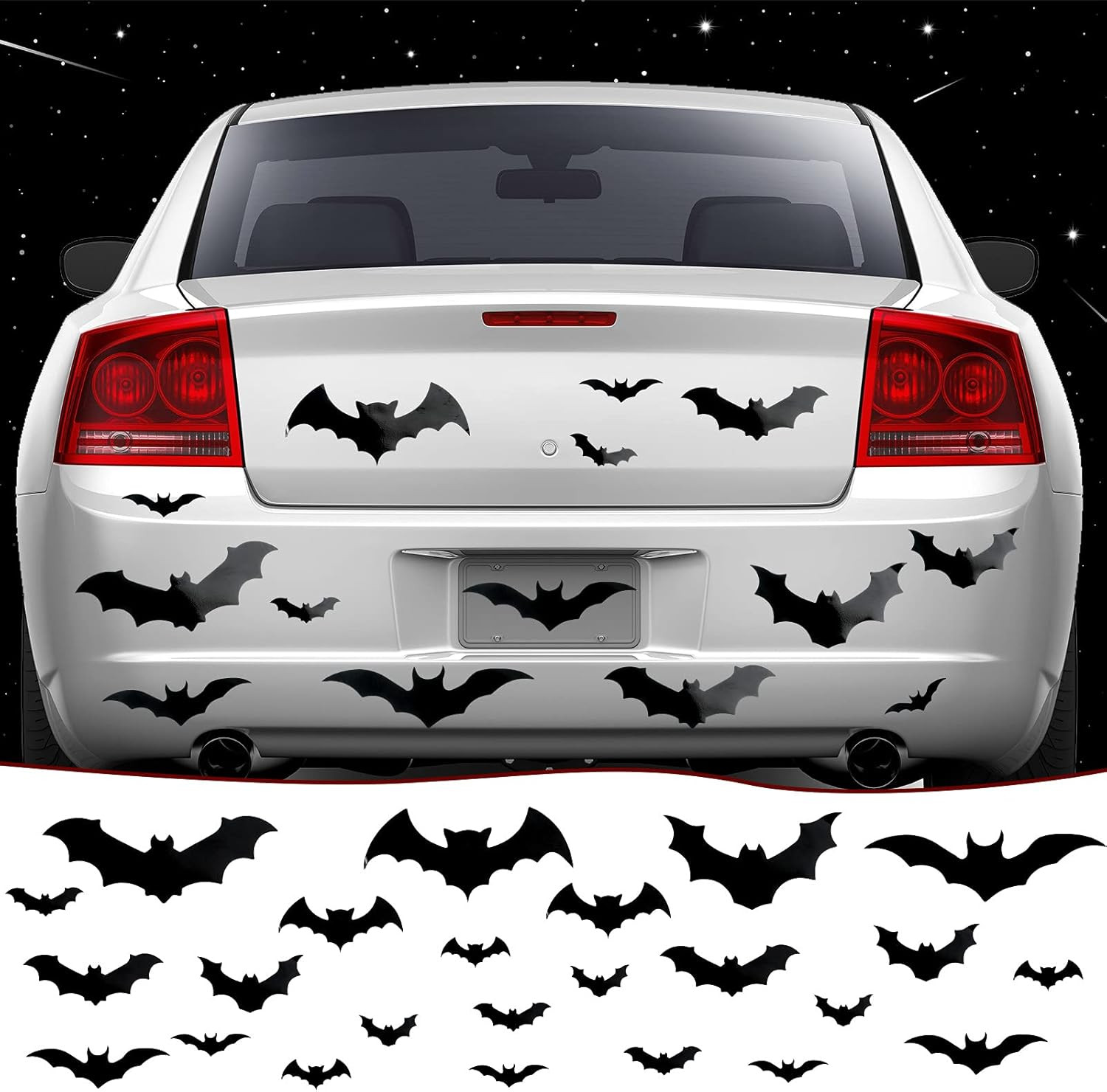 28 Pieces Halloween Bats Car Magnet 4 Sizes, Black