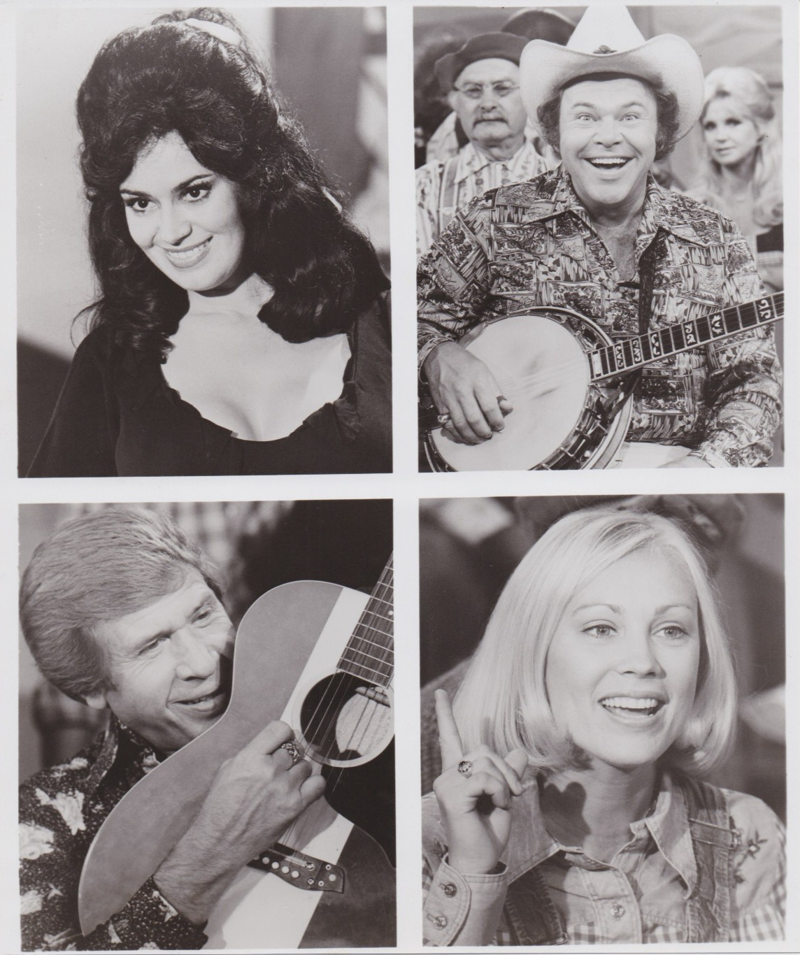 1976 Press Photo Lisa Todd, Cathy Baker, Buck Owens, Roy Clark star on 