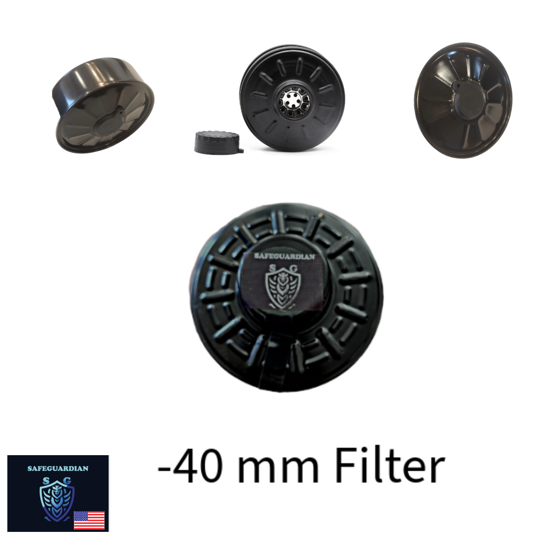 SafeGuardian Gas Mask FILTER Premium Activated Charcoal Fits 40mm UNIVERSAL SafeGuardian Gas Mask FILTER Premium Activated Charcoal Fits 40mm UNIVERSAL