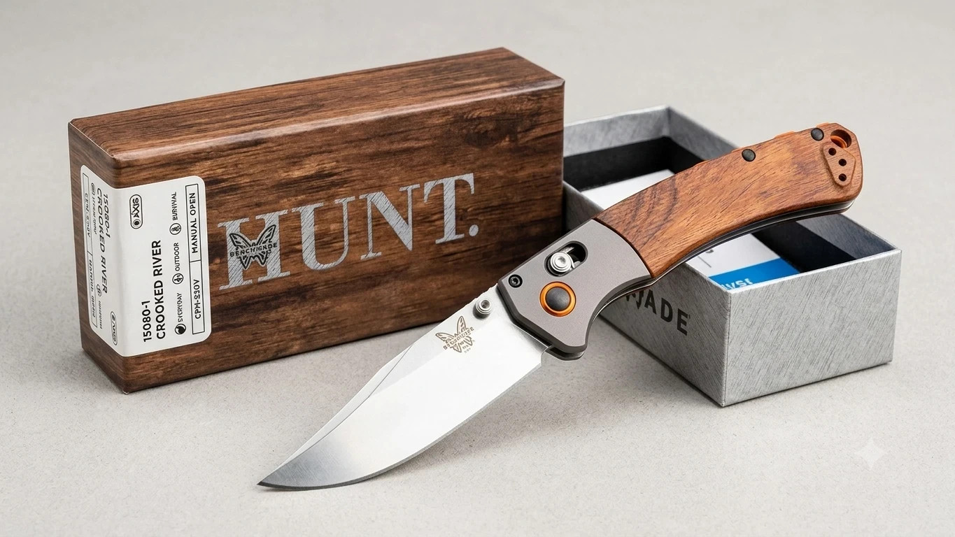 Benchmade CROOKED RIVER 15080-1 CPM-S30V Folding Knife With  NIB