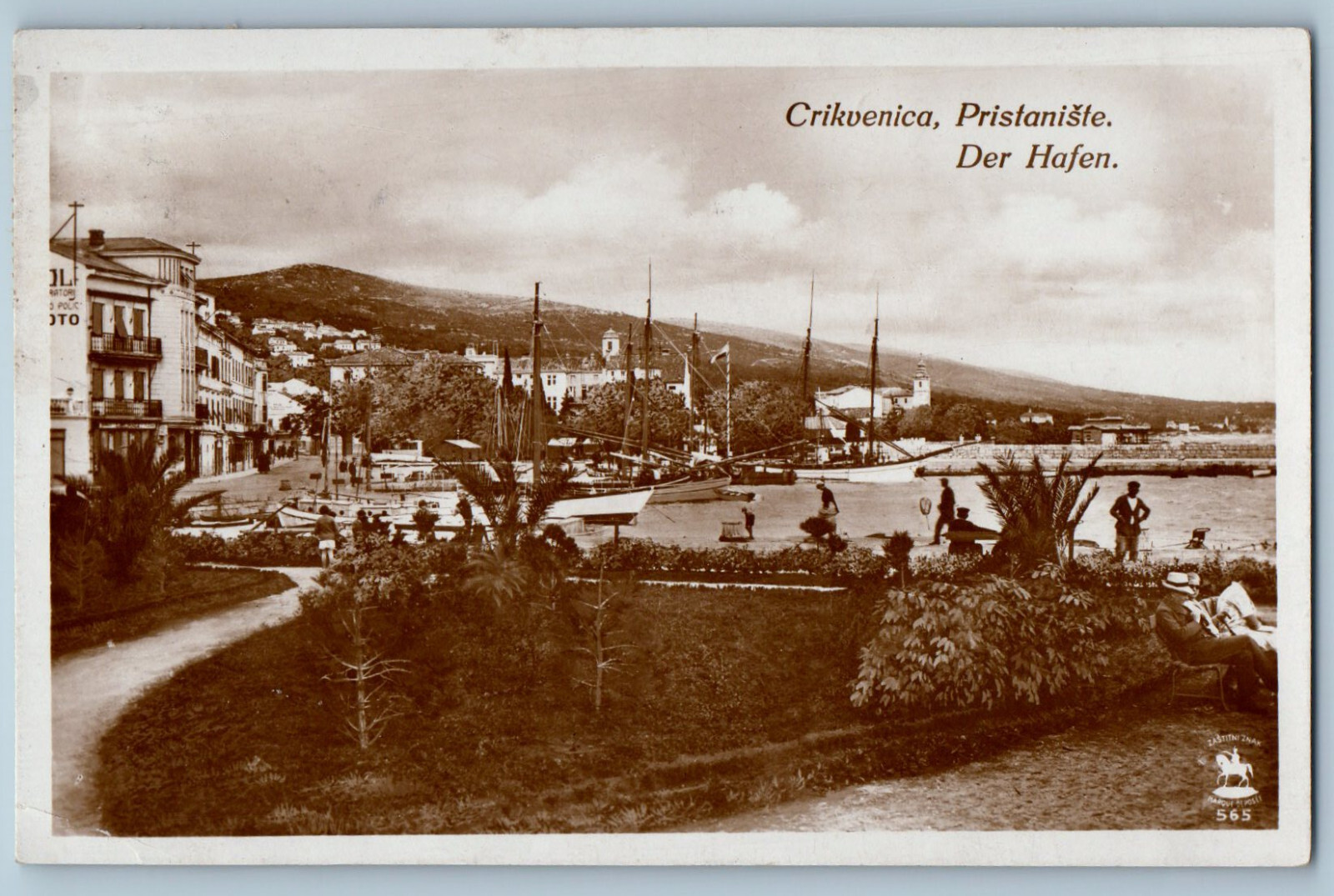 Primorje-Gorski Kotar Croatia Postcard Crikvenica Harbor c1920's RPPC Photo