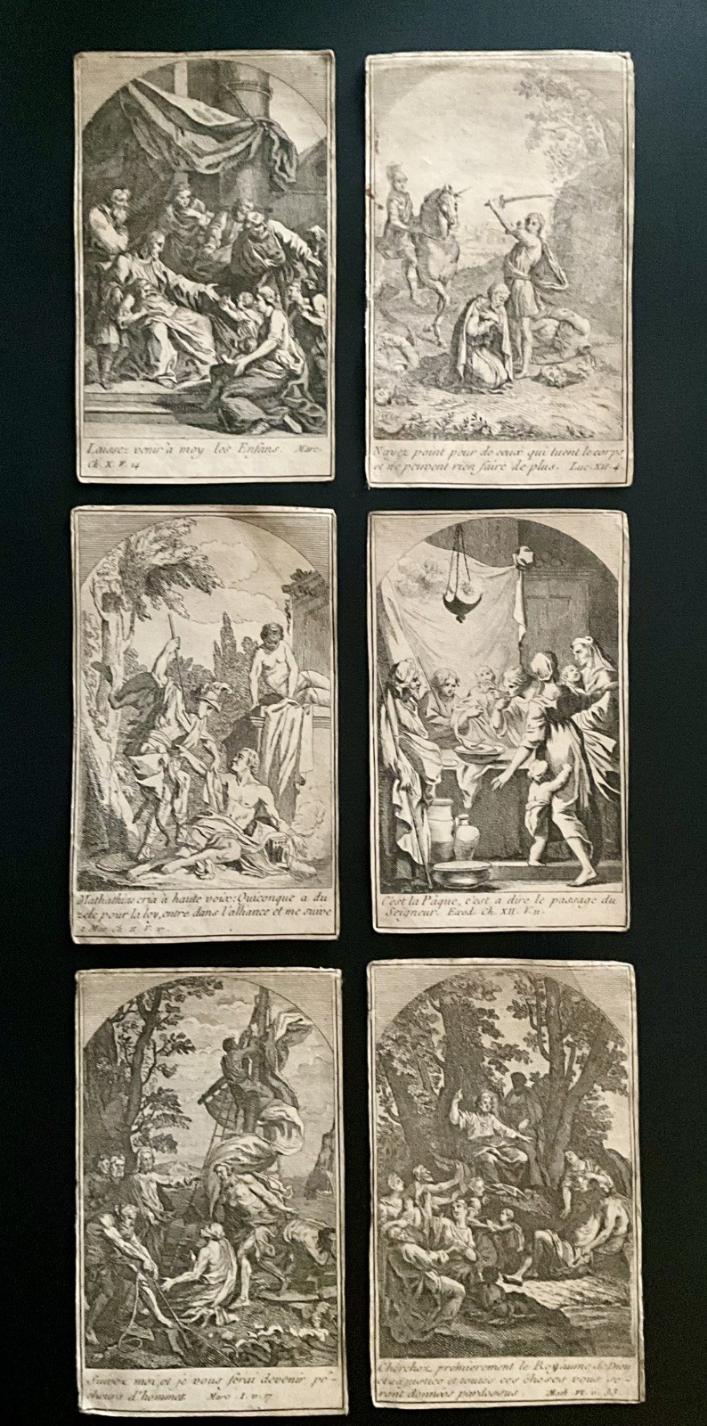 6 Antique 18th C French Religious Engravings Claude Fleury 1792