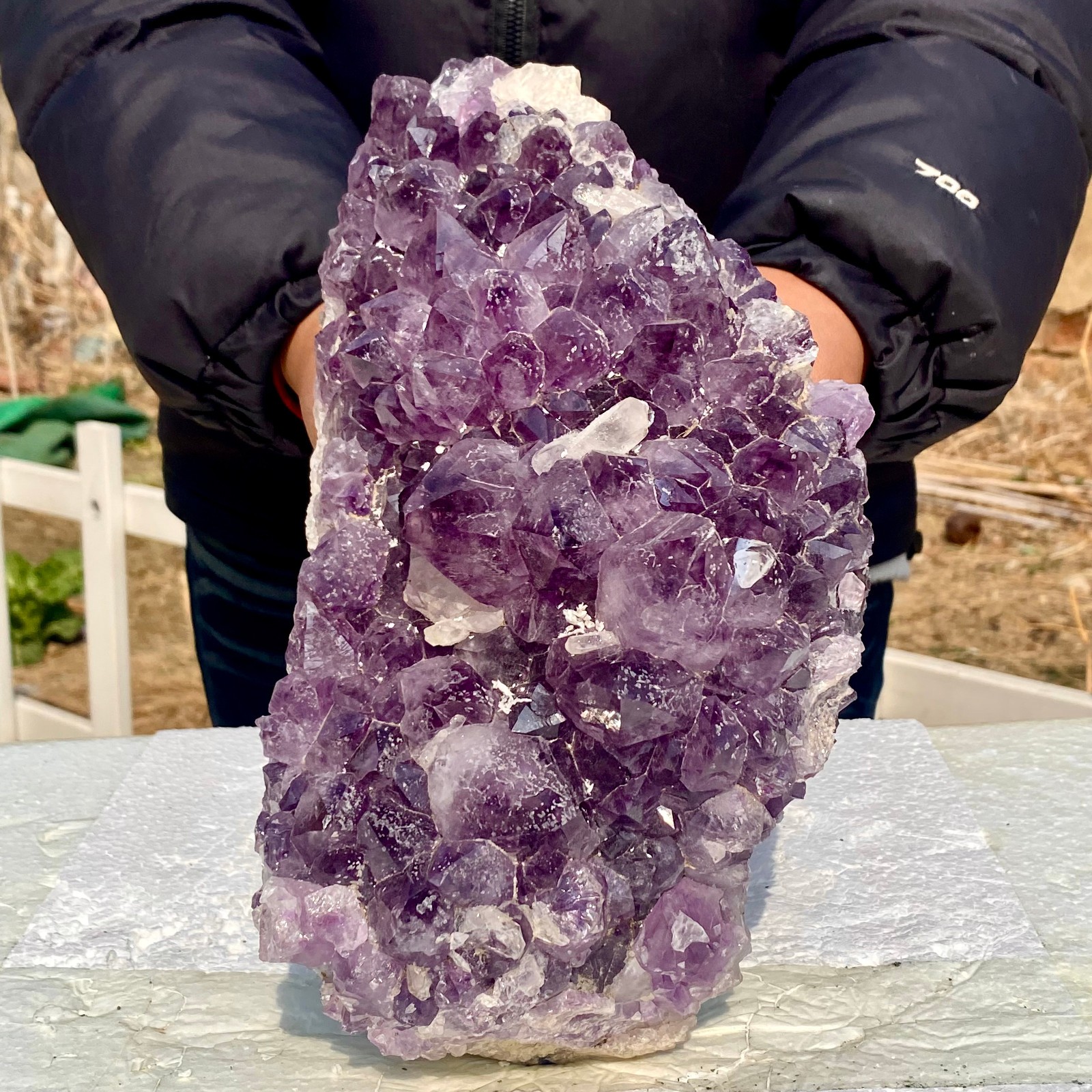 9.1LB Natural Amethyst geode quartz cluster crystal specimen energy healing