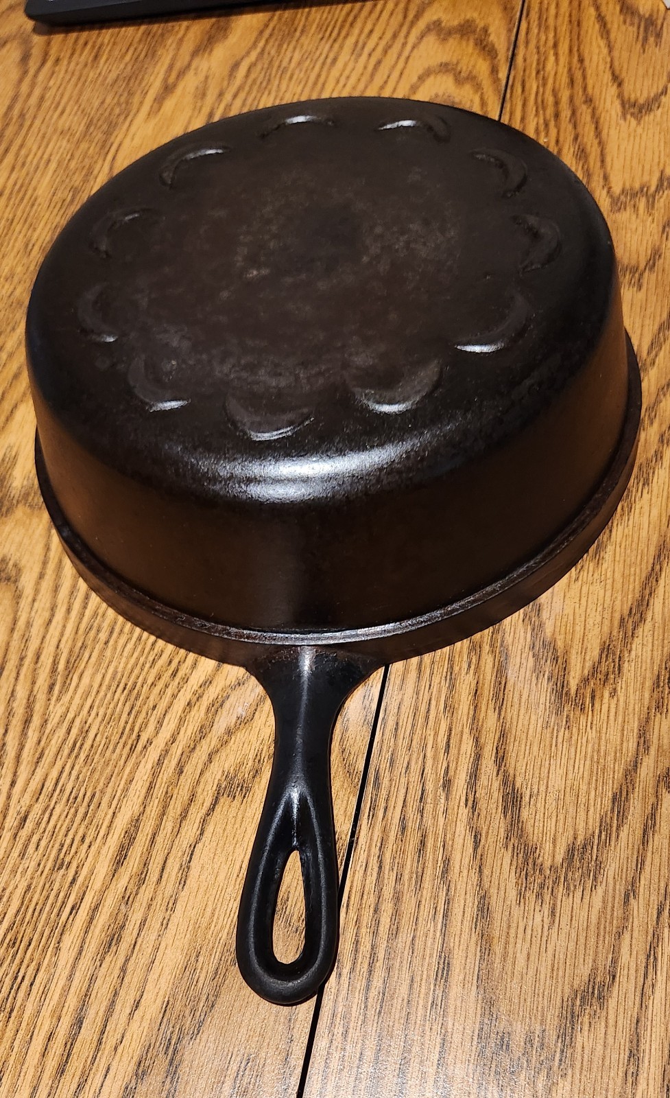 Vintage 1930's Lodge Cast Iron Crescent Moon Bottom Chicken Fryer Skillet Pan 