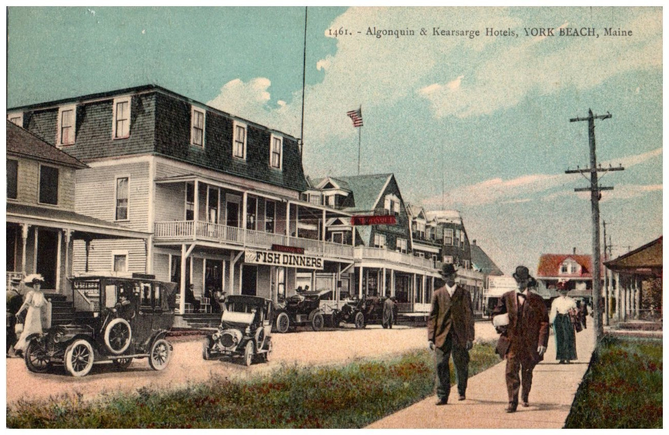 Vintage Postcard 1907-1915 Algonquin & Kearsarge Hotels, York Beach, Maine (ME)