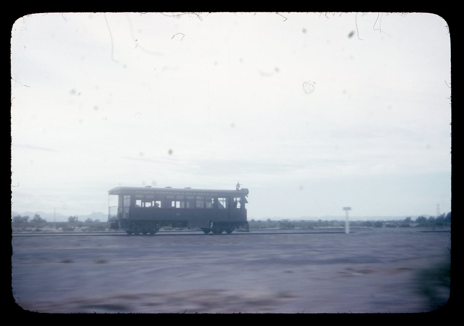sl22 Slide 1940's Red Kodachrome Ajo AZ Cornelia & Gila Bend (TC&GB)  313a