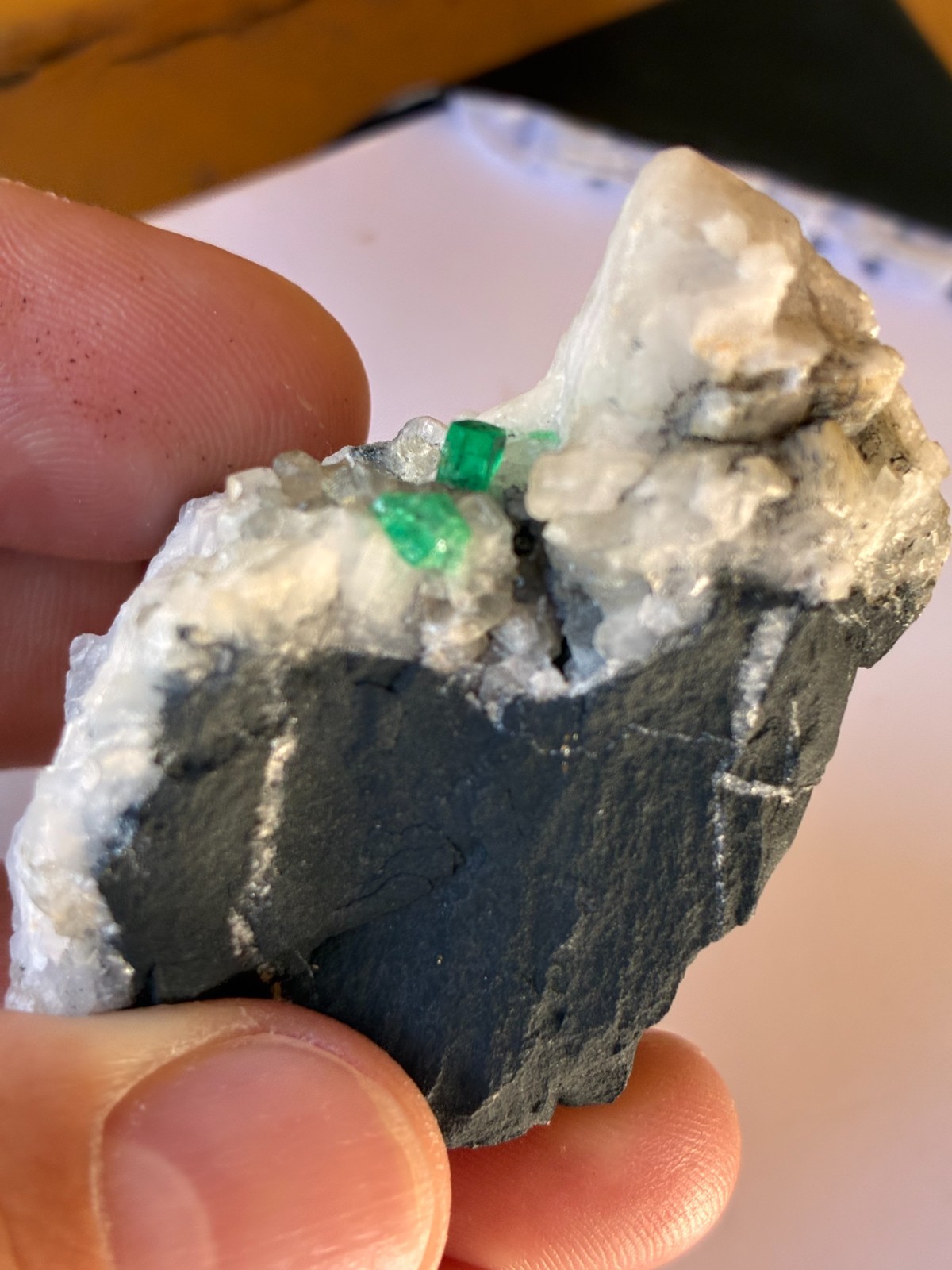 50g Rough Crystal Colombian Emerald Raw Matrix Collector Piece Natural Muzo