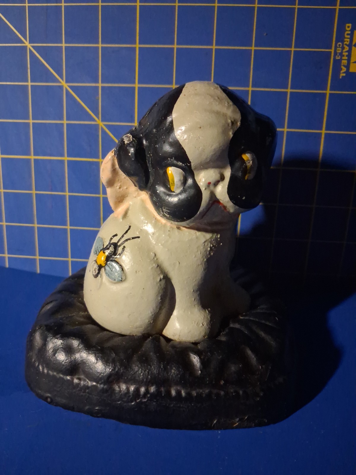 Hubley Vintage Cast Iron Puppo Dog Coin Bank Fido Boston Terrier Repro