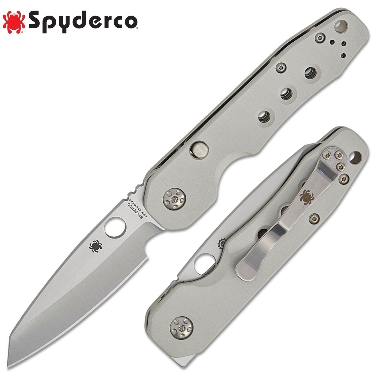 Spyderco Smock CPM-CruWear Satin Blade Satin Aluminum Handles C240ALCWP