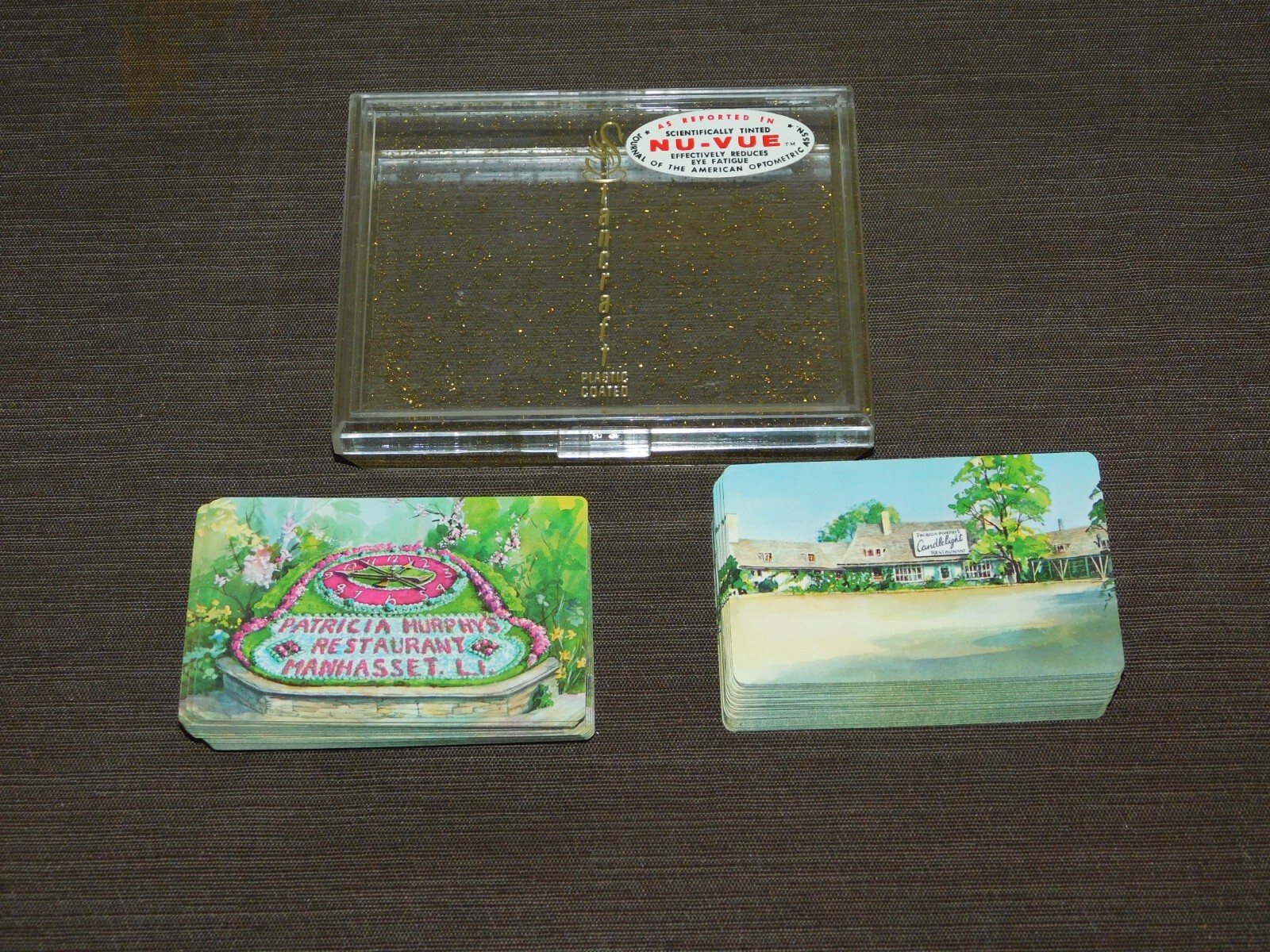 VINTAGE 2 DECKS  PLAYING CARDS PATRICIA MURPHY\'S RESTAURANT MANHASSET L.I.