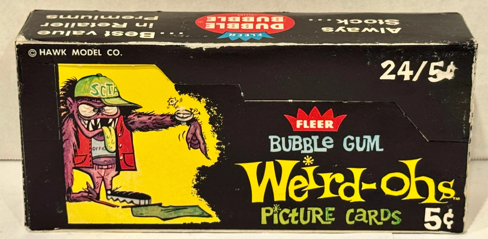 1965 Fleer Weird-ohs Baseball Vintage Wax Trading Card Box Full 24 Packs