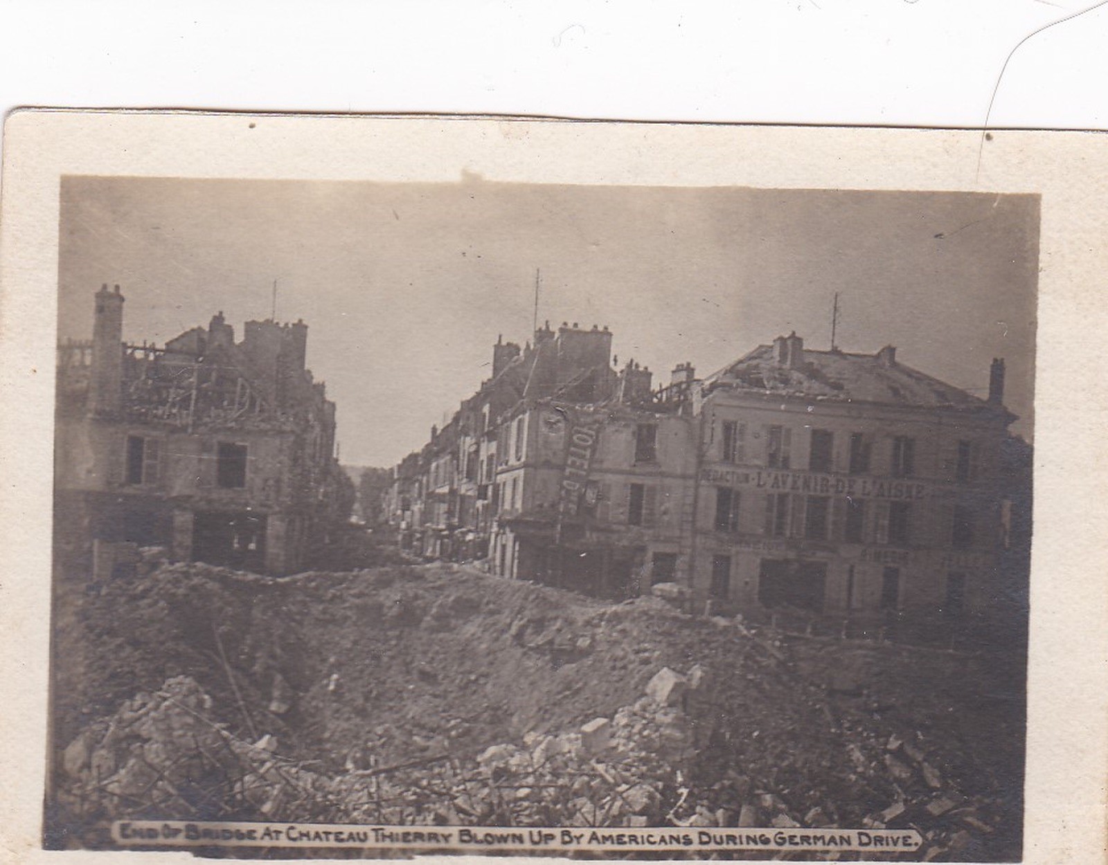 WW 2 French Photograph, Destroyed Town