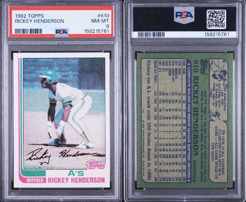 1982 Topps Rickey Henderson HOF PSA 8 