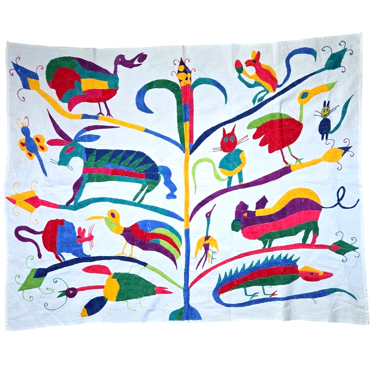 Otomi Tenango Hand Embroidered Tapestry Mexican Folk Art Tree of Life 35\