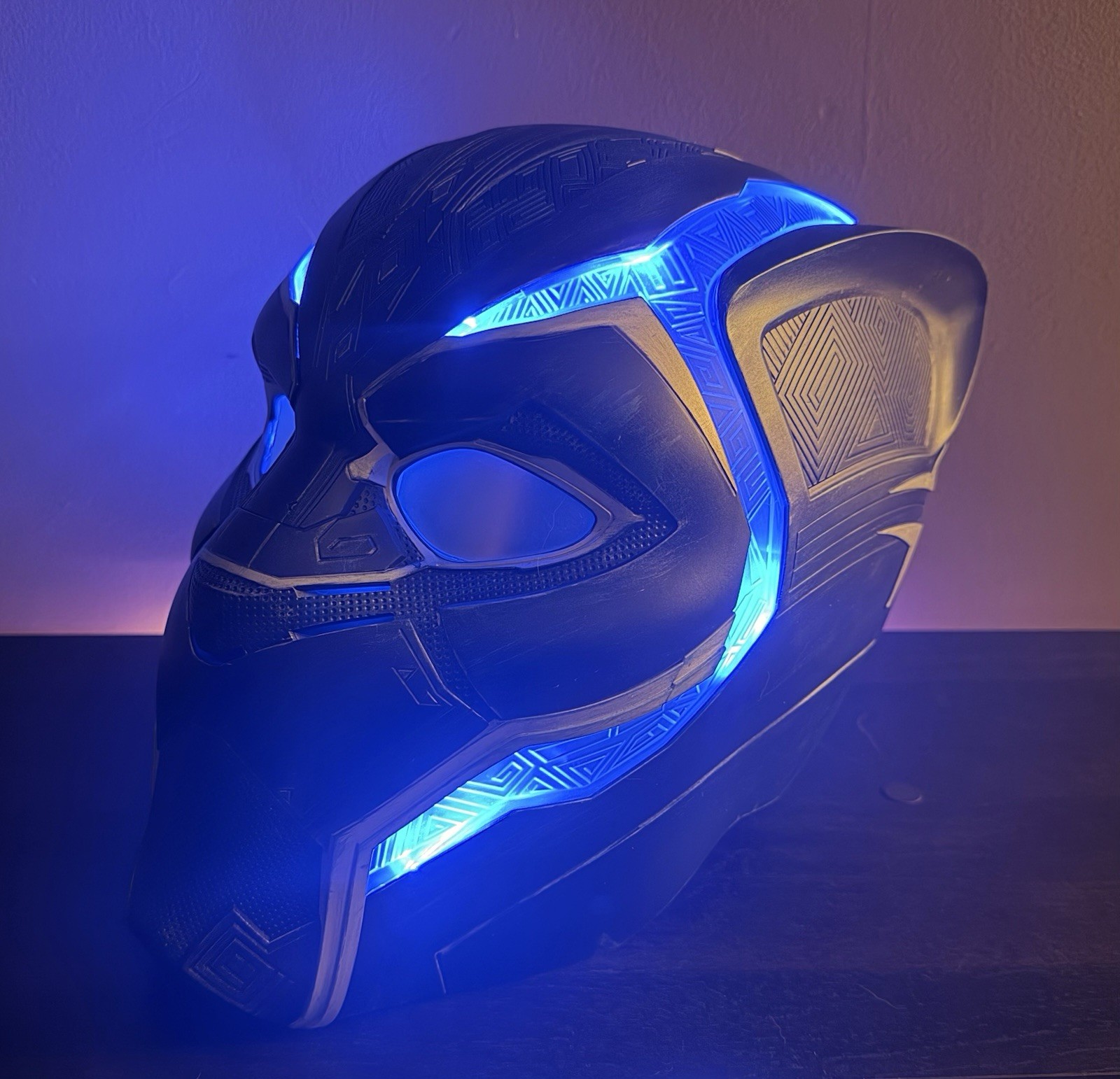 Hasbro Legends Black Panther Electronic Mask Light Effects Custom Paint & Finish