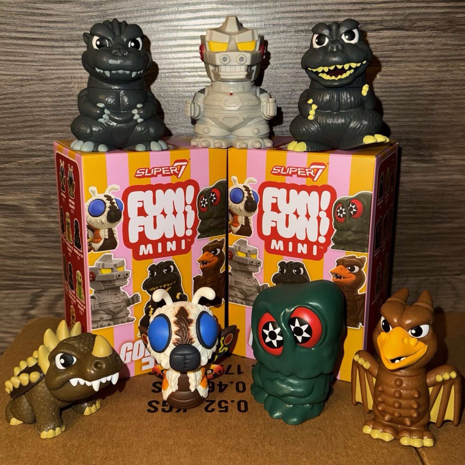 Super7 Fun Fun Mini Godzilla Vinyl Figure Lot Mothra Hedorah Rodan Anguirus