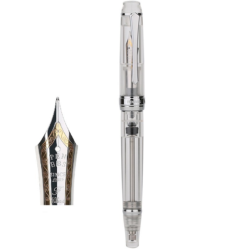 Penbbs 456 Smooth Acrylic Vaccum Filling Fountain Pen Fine Nib Office Writing #s