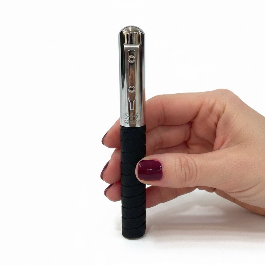 Giuliano Mazzuoli 3.6.5 Officina Fountain Pen Black Chrome Italy Vintage