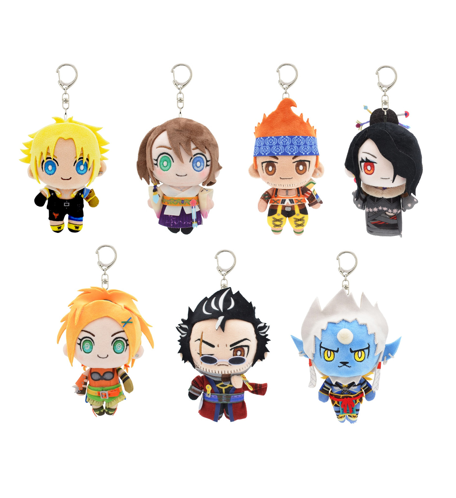 Final Fantasy X Pocket Pea Prets Mascot Keychain Complete 7 Piece Set PSL