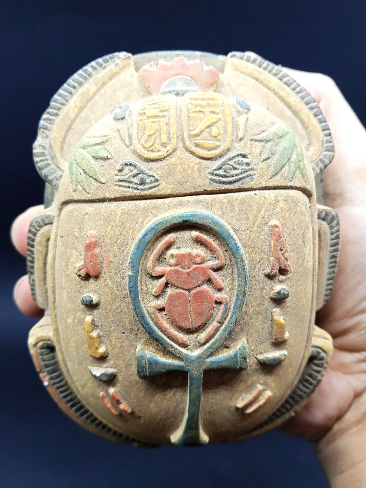 RARE ANCIENT EGYPTIAN ANTIQUE Key Life Scarab Horus Eye Protection Egypt History