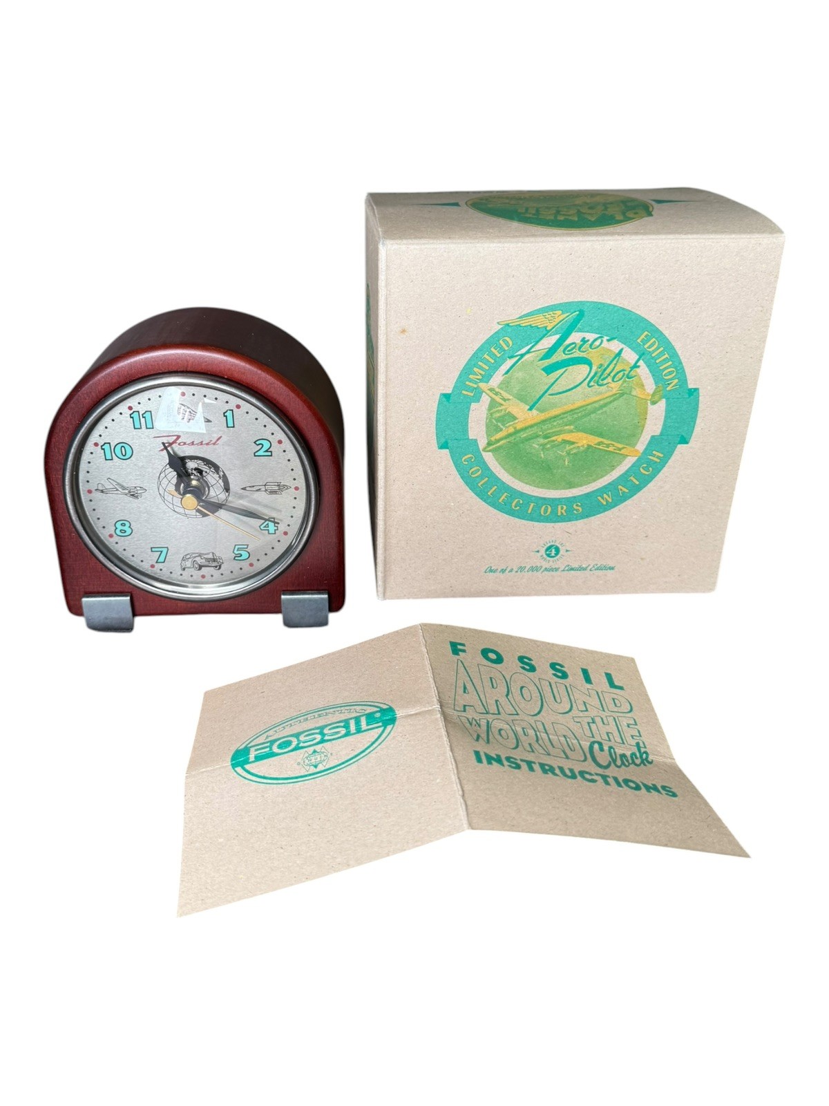 Vintage Fossil Planet Fossil No 5 World Clock Mantle Limited Edition Unused