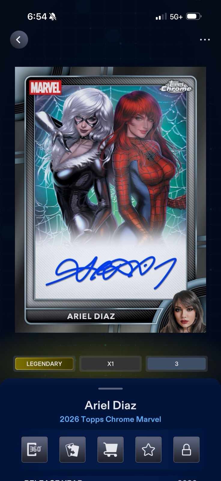 Marvel Collect Digital ‘26 Topps Chrome Marvel Legendary LE Black Cat/Mary Jane