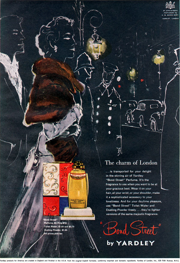 Yardley Bond Street Perfume THE CHARM OF LONDON Bobby 1957 Magazine Print Ad