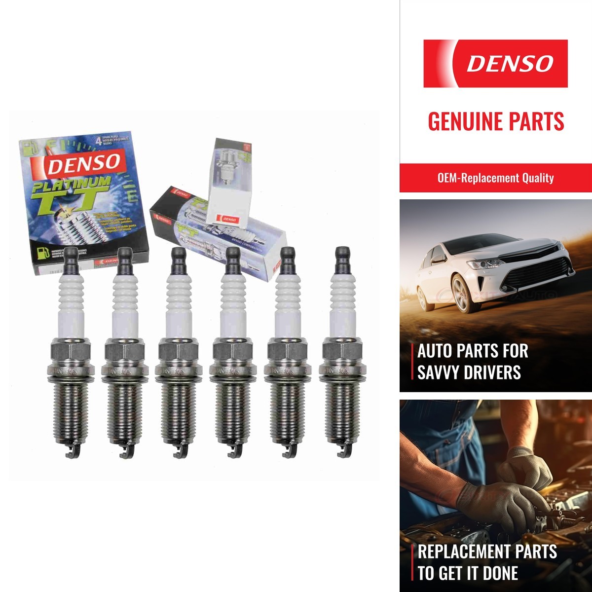 Sixity Auto 6 Pc DENSO Platinum TT Spark Plugs Nissan Frontier 4.0L V6 2005-16