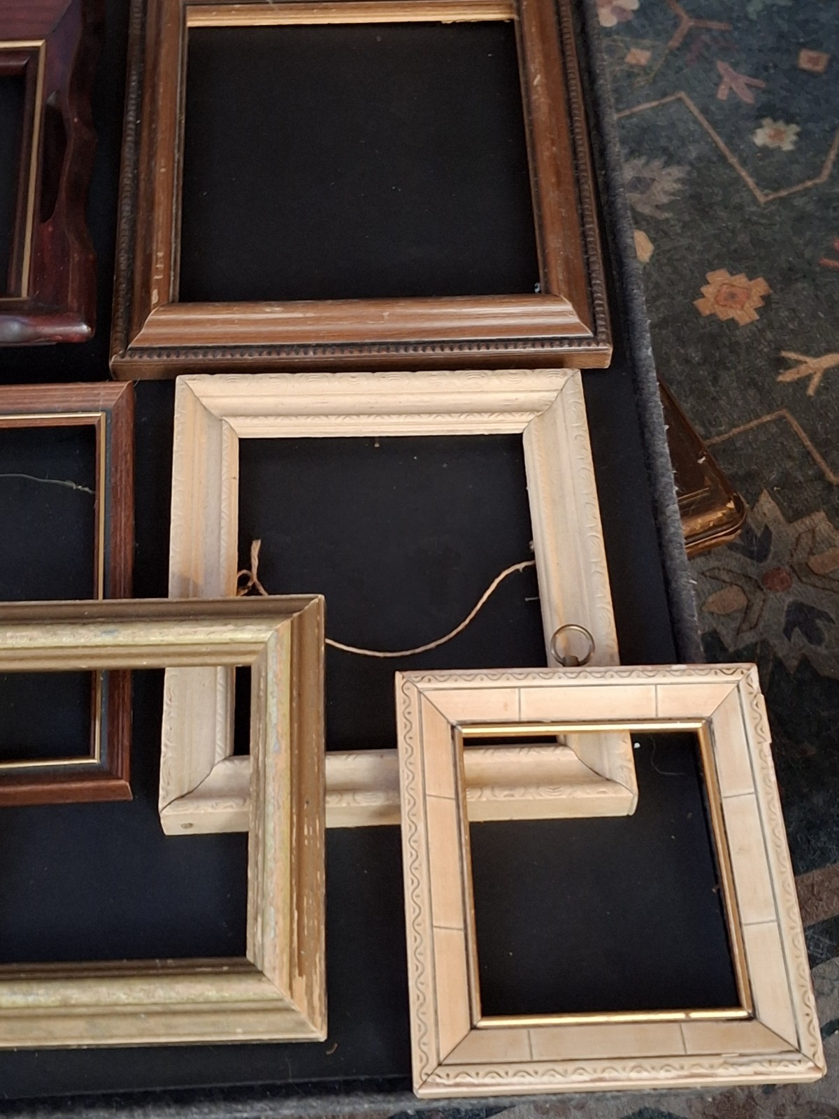 Antique Picture Wood Frame Lot Of 8 Ornate Vintage Assorted Sizes