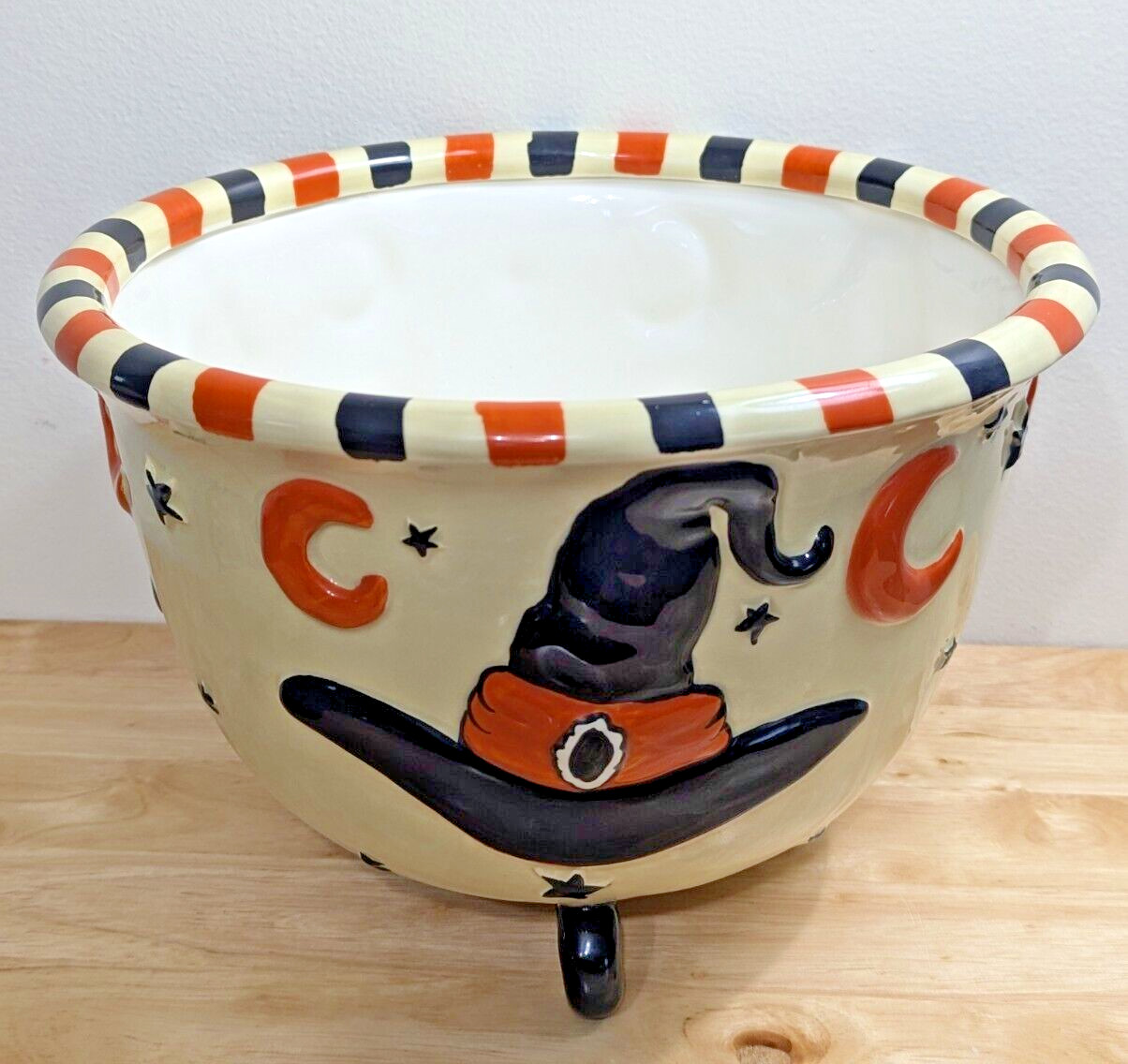 RARE NEW Blue Sky Clayworks Halloween Fall Autumn DECORATIVE WITCH CANDY BOWL
