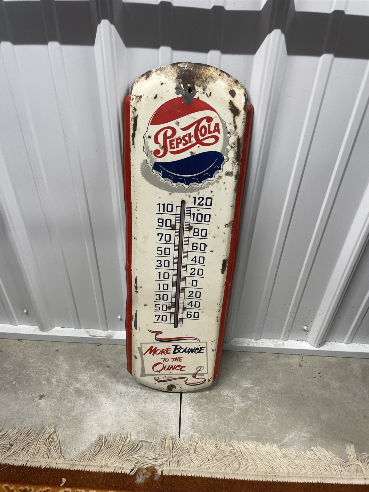 Vintage Pepsi Thermometer Metal Sign 27