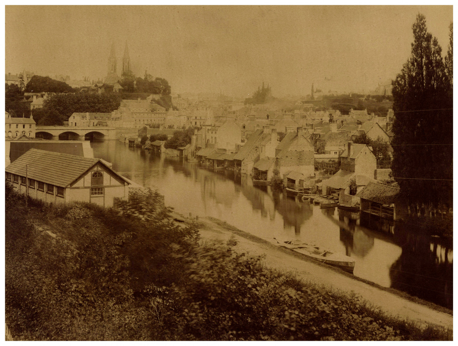 France, Saint-Lô, Panoramic View Vintage Albumen Print Albumen Print 20,