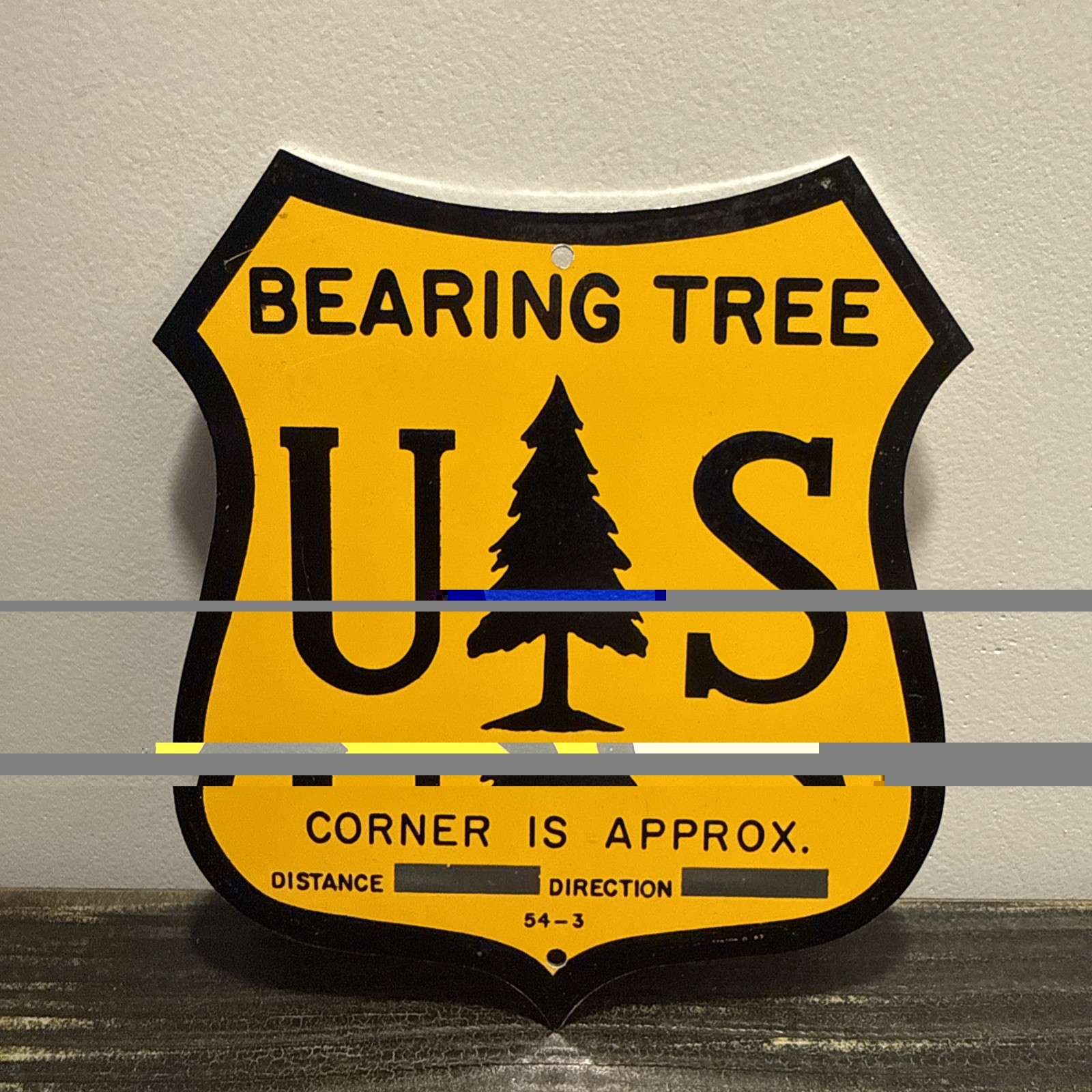 Rare Vintage Metal US Forestry Service Tree Sign Tree Badge Never Hung NOS