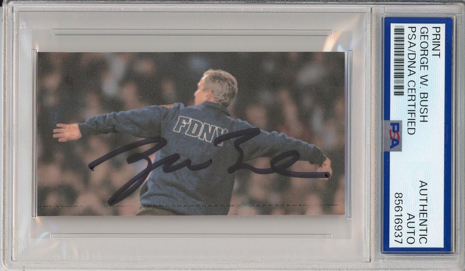 President George W Bush SIGNED 9/11 FDNY New York Yankees World Series PSA DNA