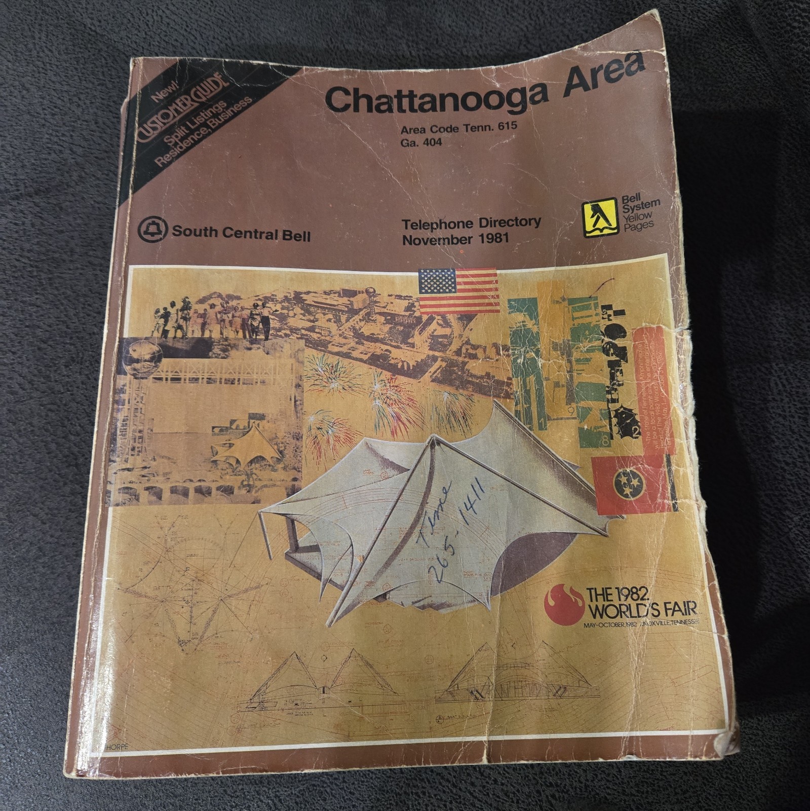 1982 Chattanooga TN Phone Book Telephone Directory South Central Bell Geneology