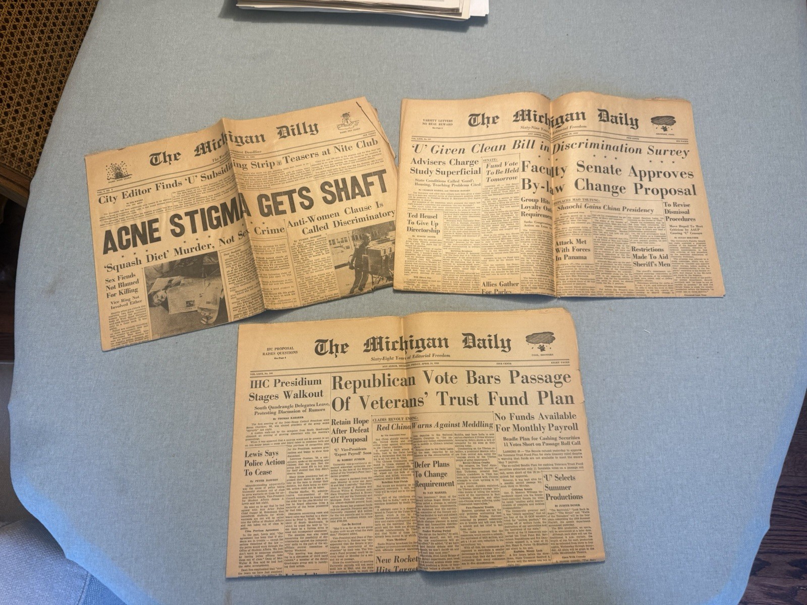 Vtg 1950’s The michigan daily newspaper University Of Michigan Dilly Lot Of 3 