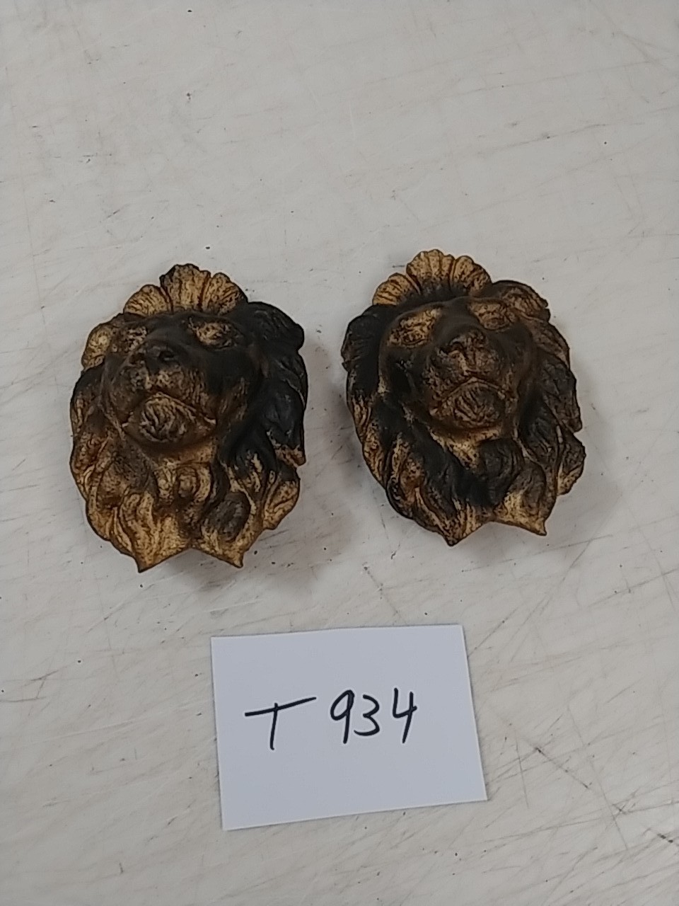 LARGE ANSONIA IRON CASE MANTLE CLOCK LION'S HEADS