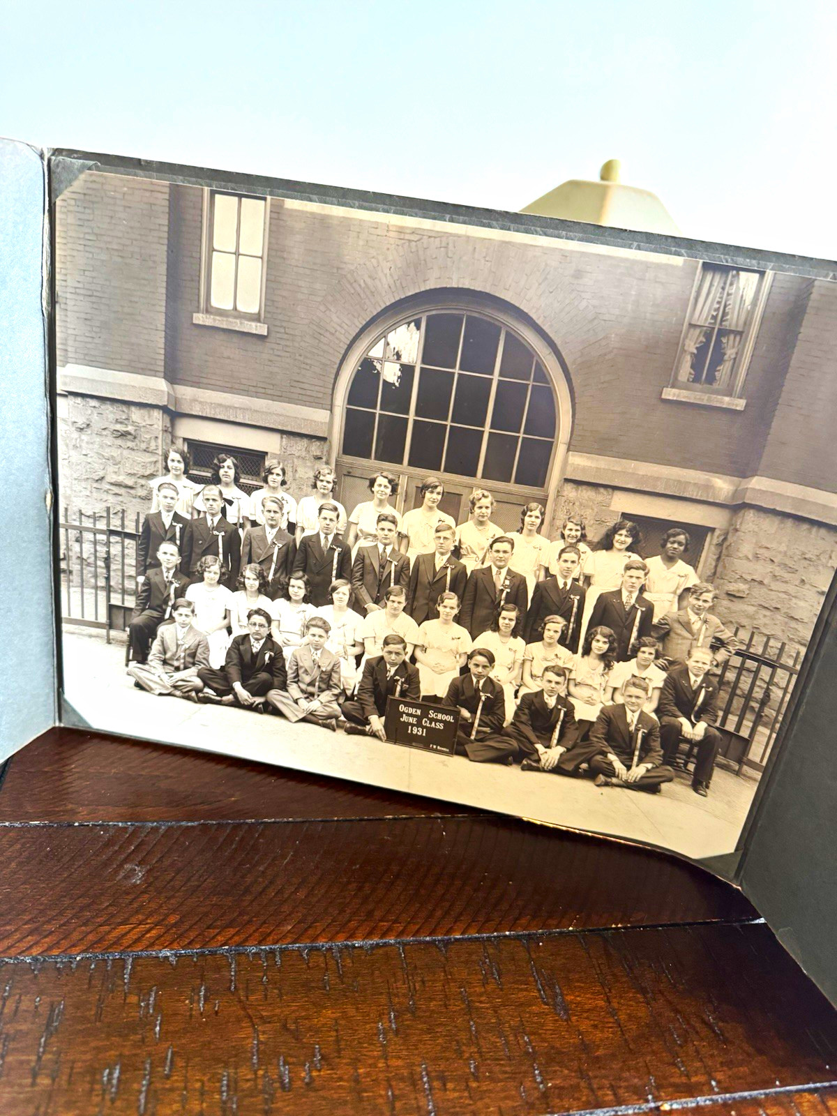 F. W. Romell Vtg Ogden School 1931 Chicago Class Photo B&W Landscape Photograph