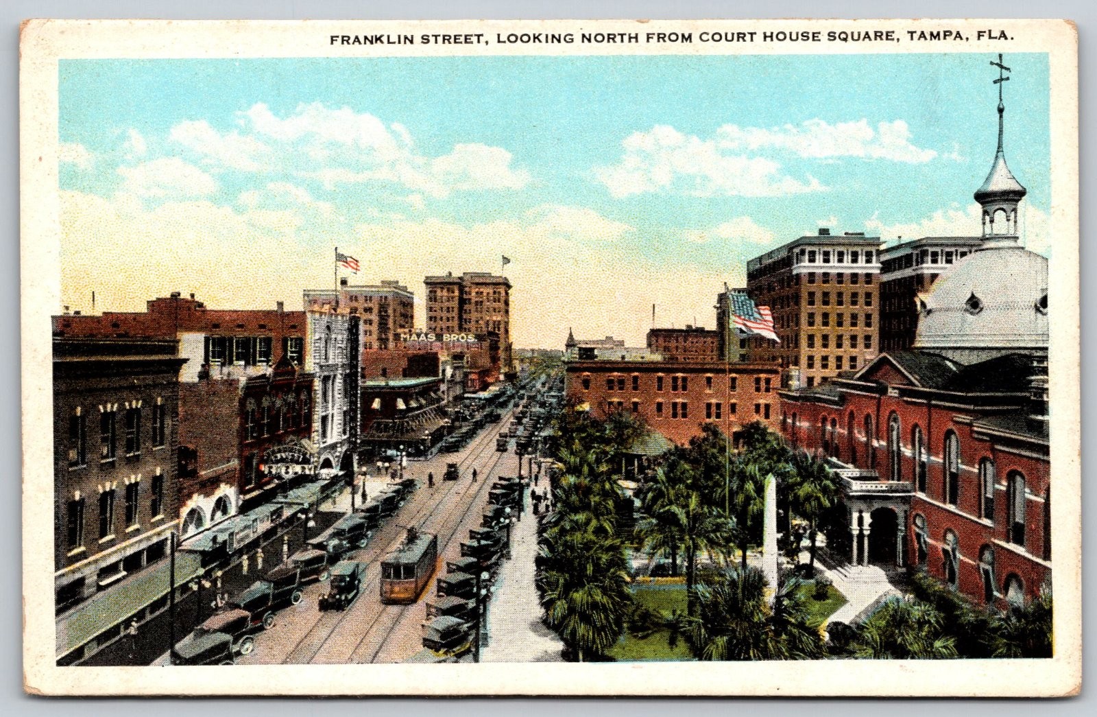 Franklin Street Looking North Court House Square Tampa Florida Postcard PC369