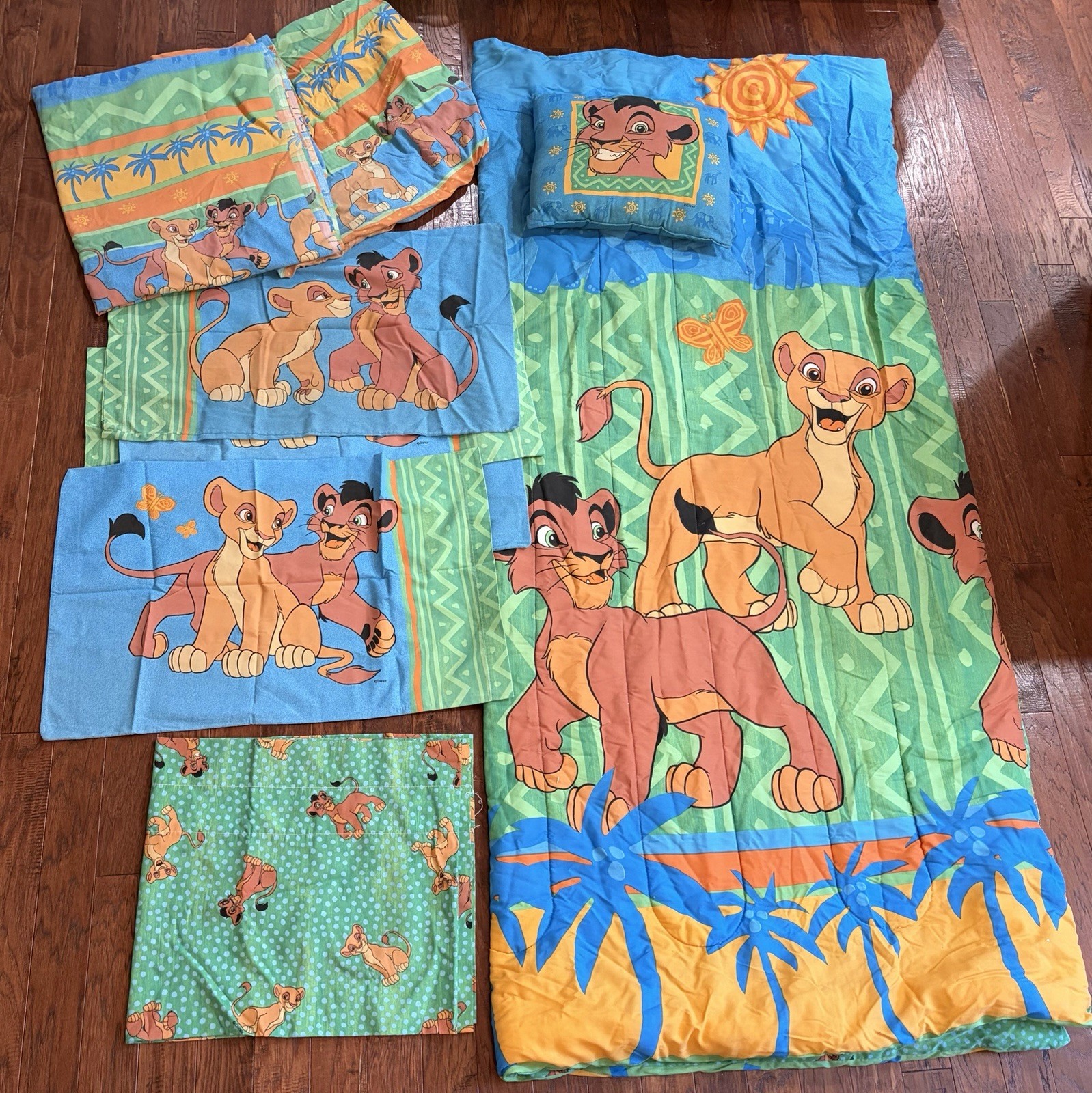 Vintage 1990s Lion King 2 Simbas Pride 9 Pc Bedding Set Double Bed Comforter 