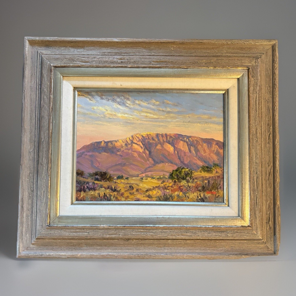 Phil Hulebak Sunset Over The Mountains New Mexico Oil Painting Framed Signed