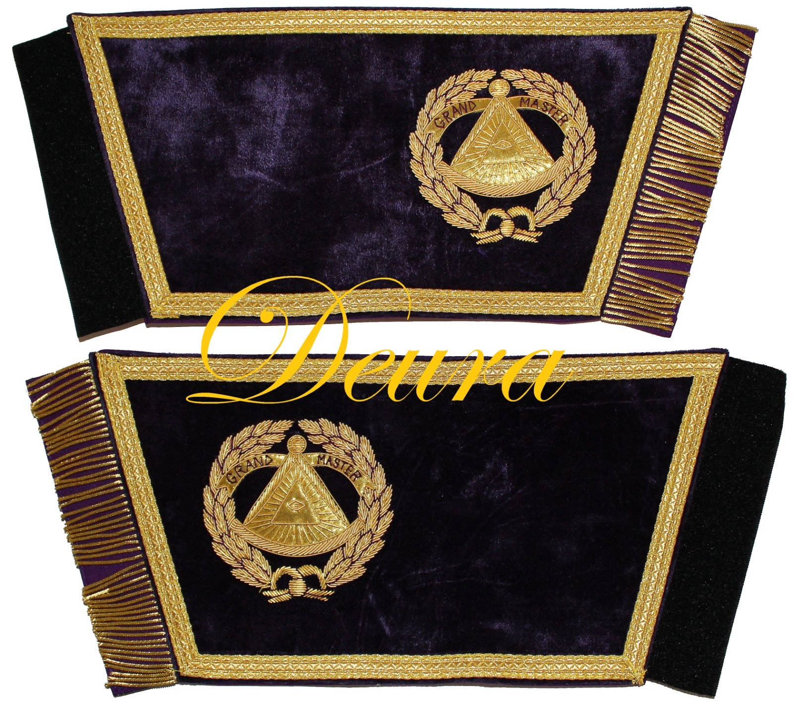 Masonic Regalia Grand Master Cuff Pair Set Hand Made With Bullion Wire 
