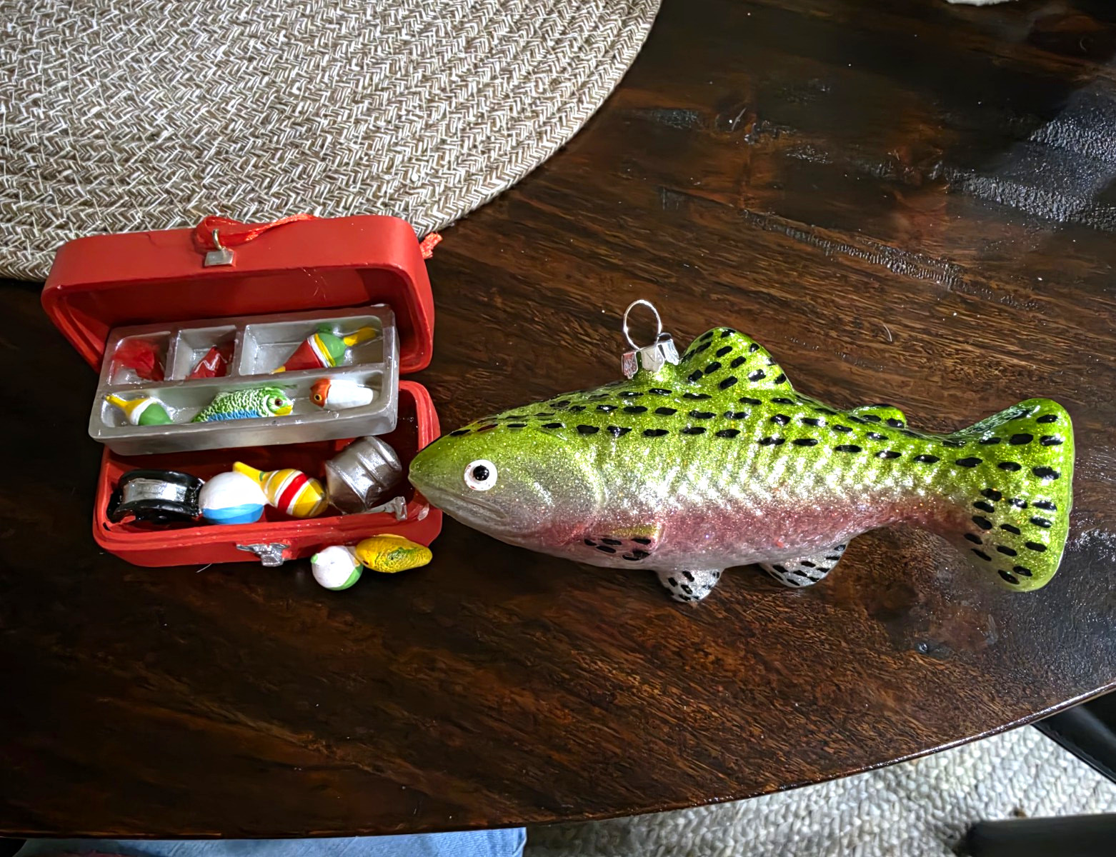 3 PC Fishing Themed Christmas Ornaments LOT FISH