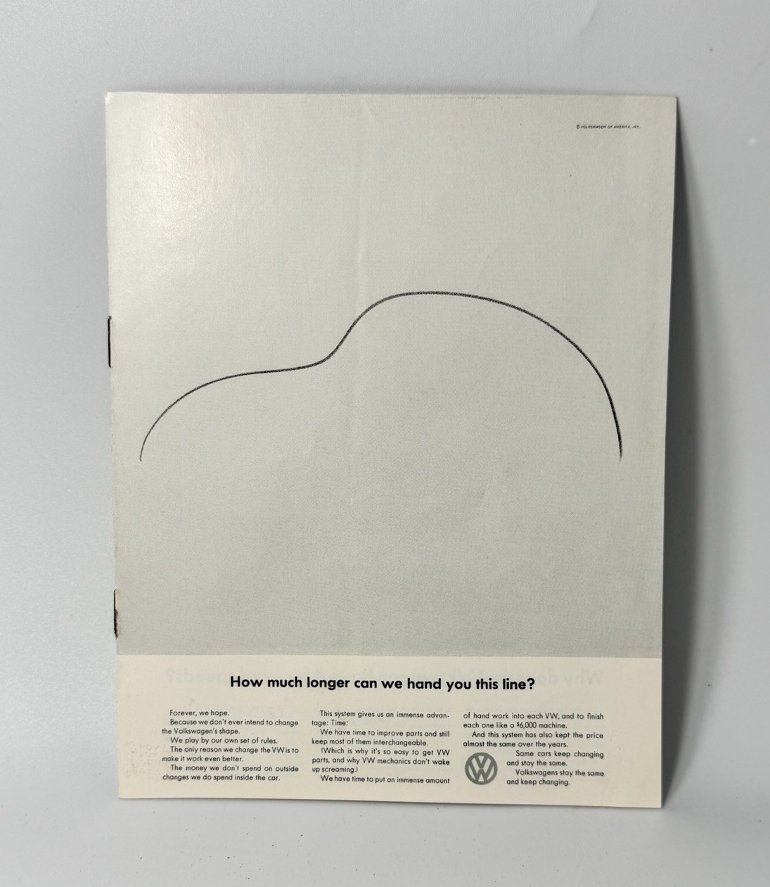 Vintage Volkswagen Sales Brochure 60s VW Beetle Bus Karmann Ghia Dealer Catalog
