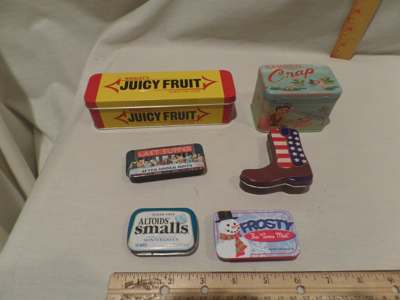 Mixed lot of 6 VTG small metal collectable containers/boxes