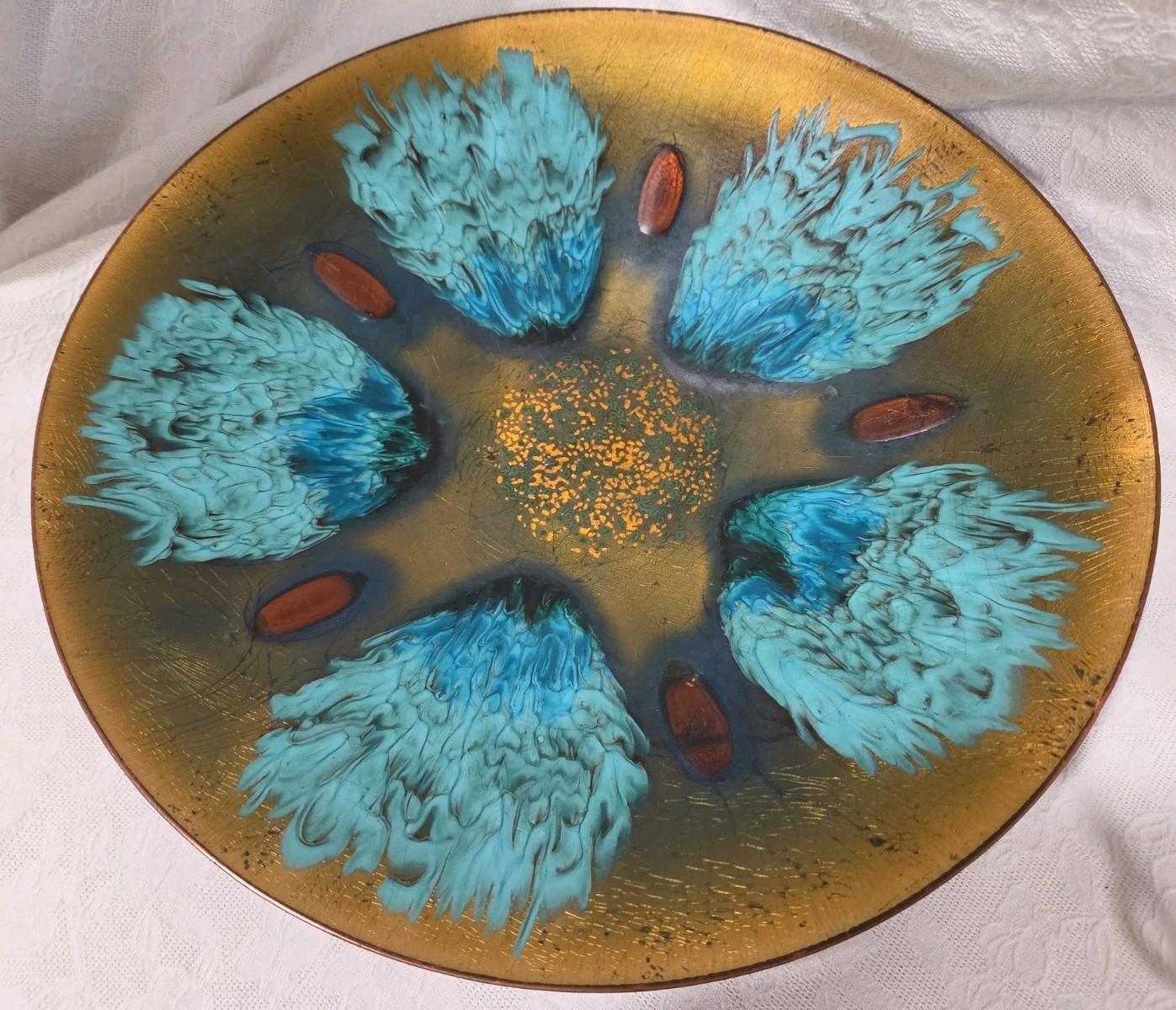 ​Vintage Edward Star For Georg Jensen Enamel On Copper 11.25\