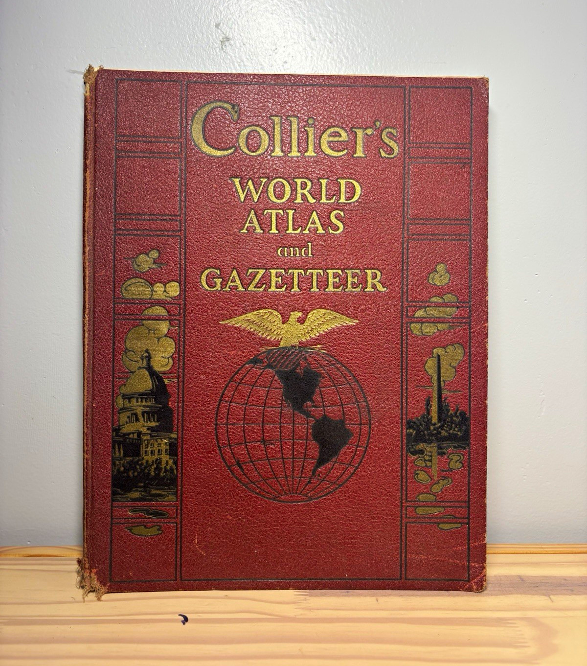Collier’s World Atlas and Gazetteer Hardcover Atlas Book, 1907
